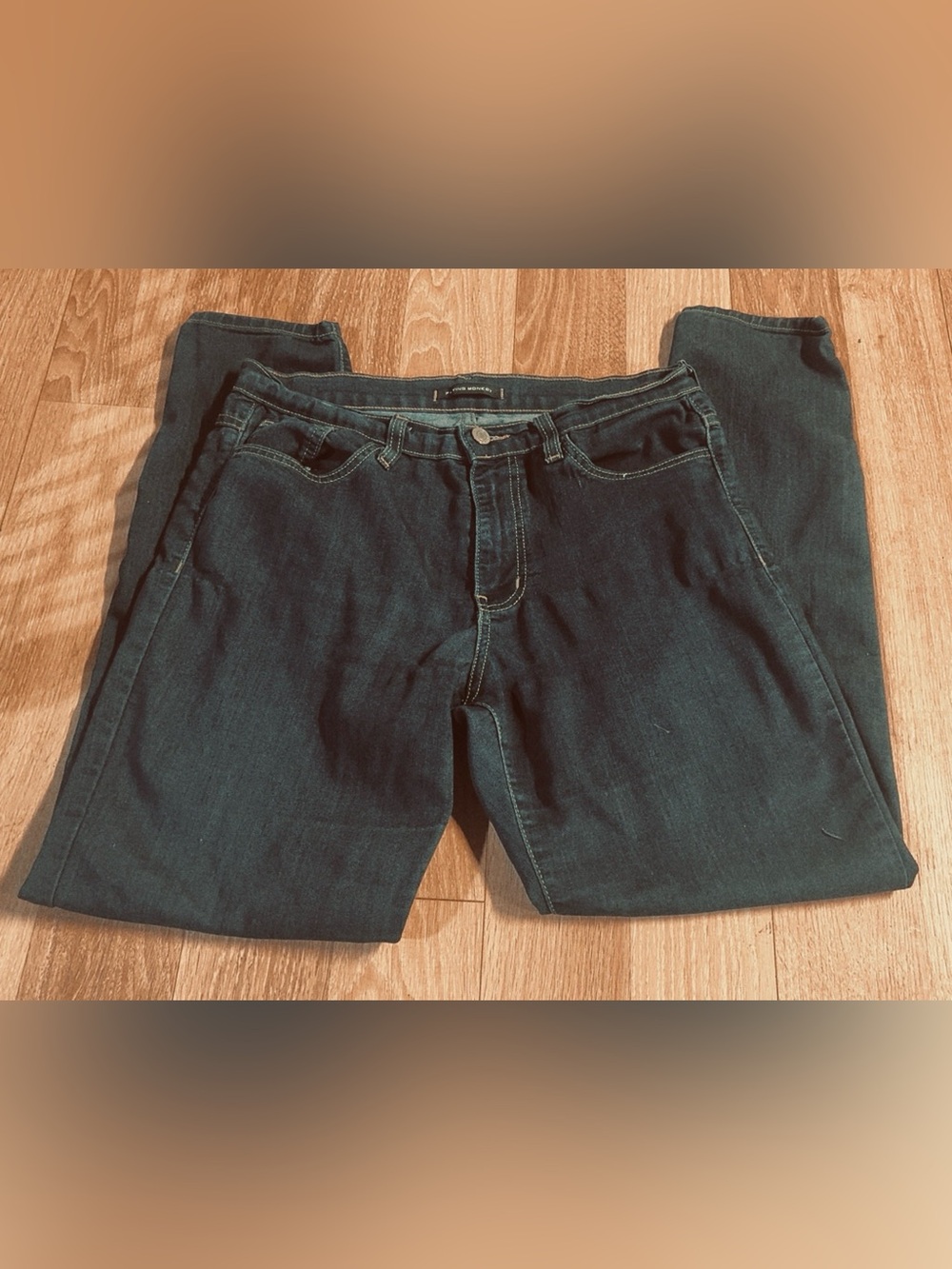 Flying Monkey Women's Slim Straight Indigo Denim Jeans
